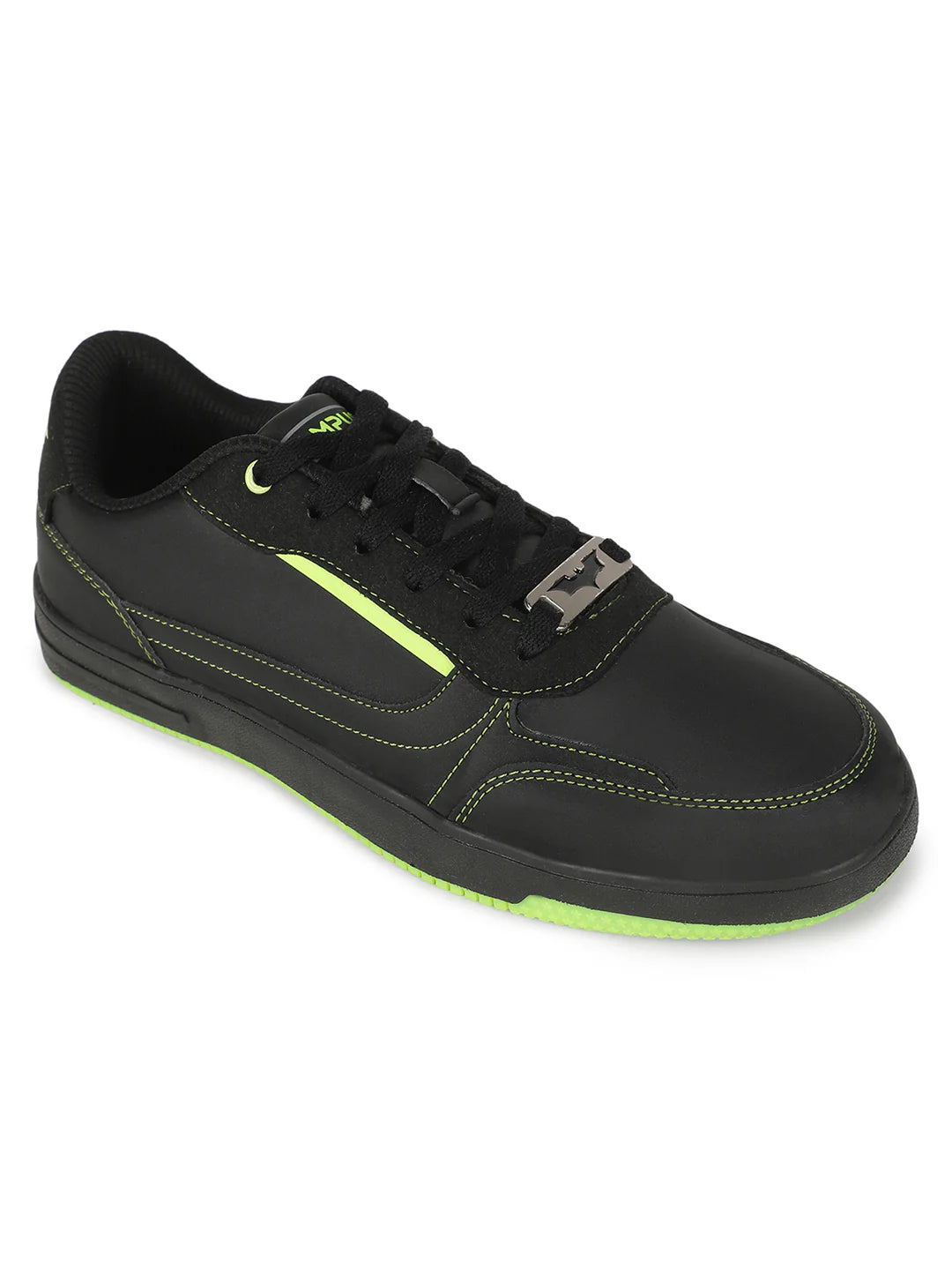 GOTHAM Black Men's Sneakers / Higlhlight yellow reflective