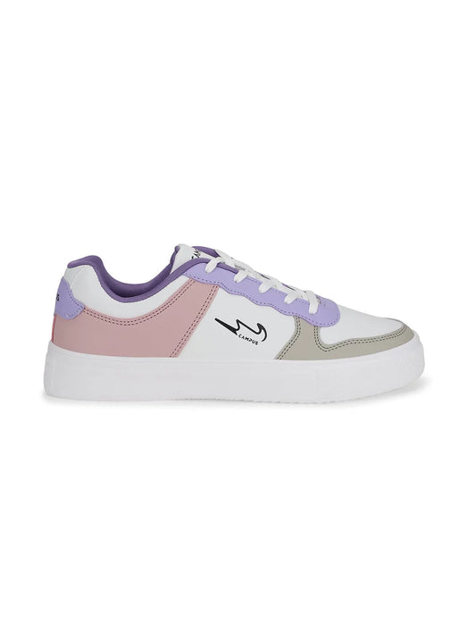 BOUGIE White Women's Sneakers / pink & blue